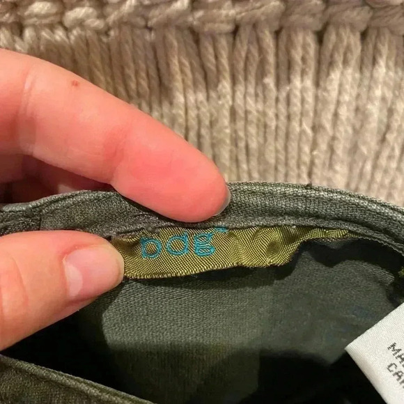 Y2K 90s BDG OLIVE GREEN OINK STITCH FLARE SKIRT - Picture 5 of 7